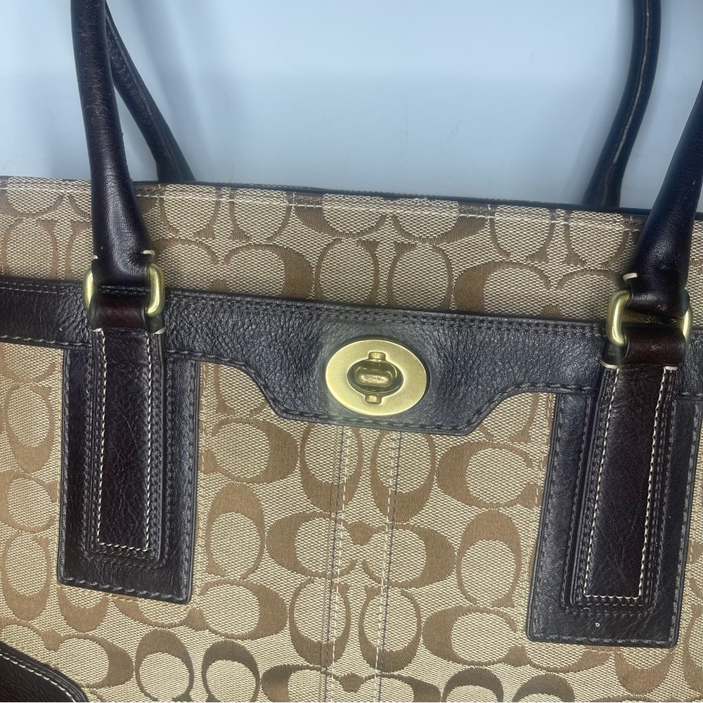 Vintage brown Coach signature Hampton purse handbag - Picture 3 of 9